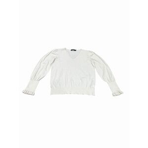 Lauren Ralph Lauren Button Sweater Large Cream Old Money Minimalist Clean Girl